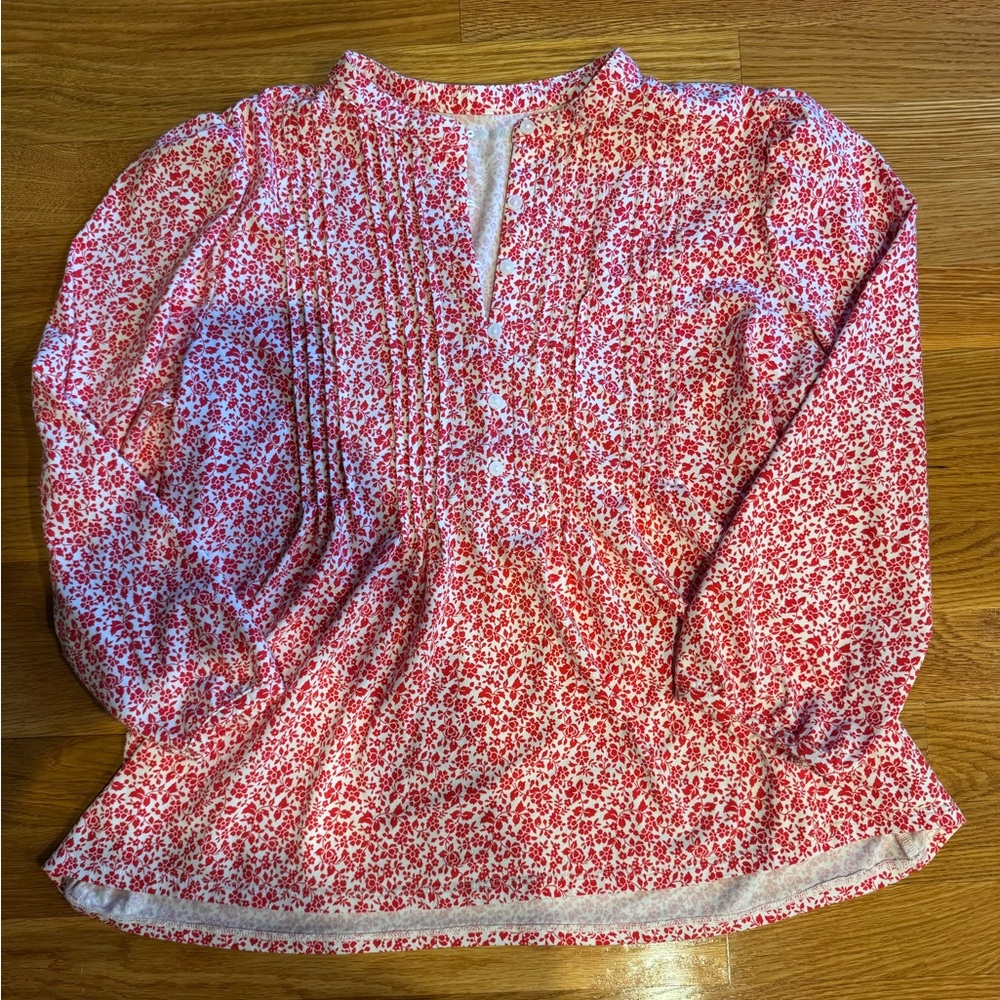 Lands” End Floral Shirt Size M